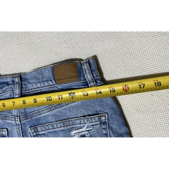 American Eagle Highest Rise Baggy Straight Jeans Womens 4 Distressed NWT - Picture 11 of 13